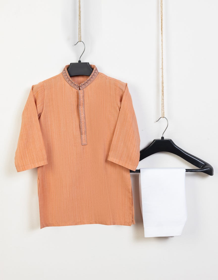 Orange Blended Kameez Shalwar | Jjiks-S-38783