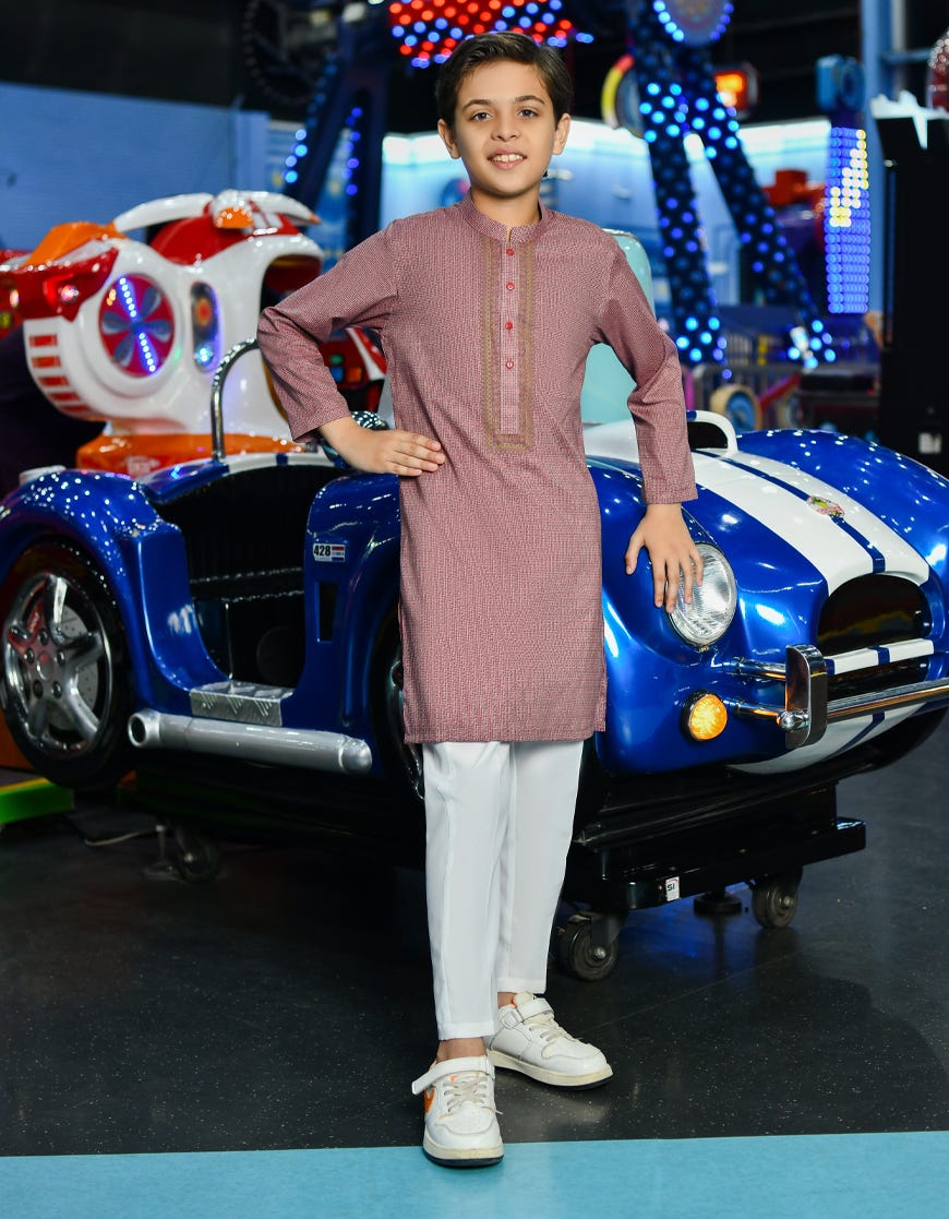 Violet Cotton Kid's Kurta | Jck-S-38800