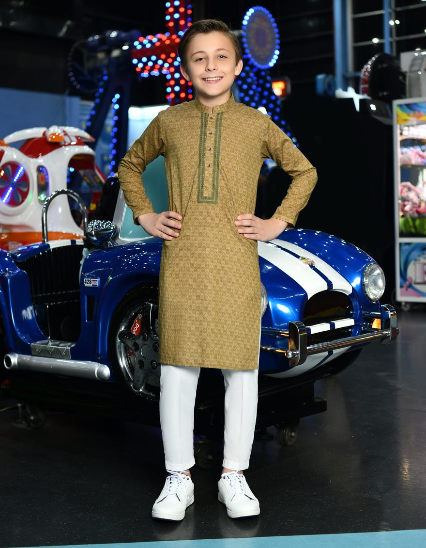 Light Green Cotton Kid's Kurta | Jck-S-38802