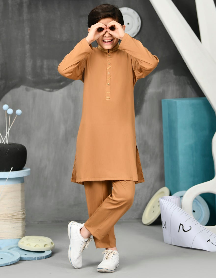 Rust Blended Kurta Pajama | Jckp-S-38809