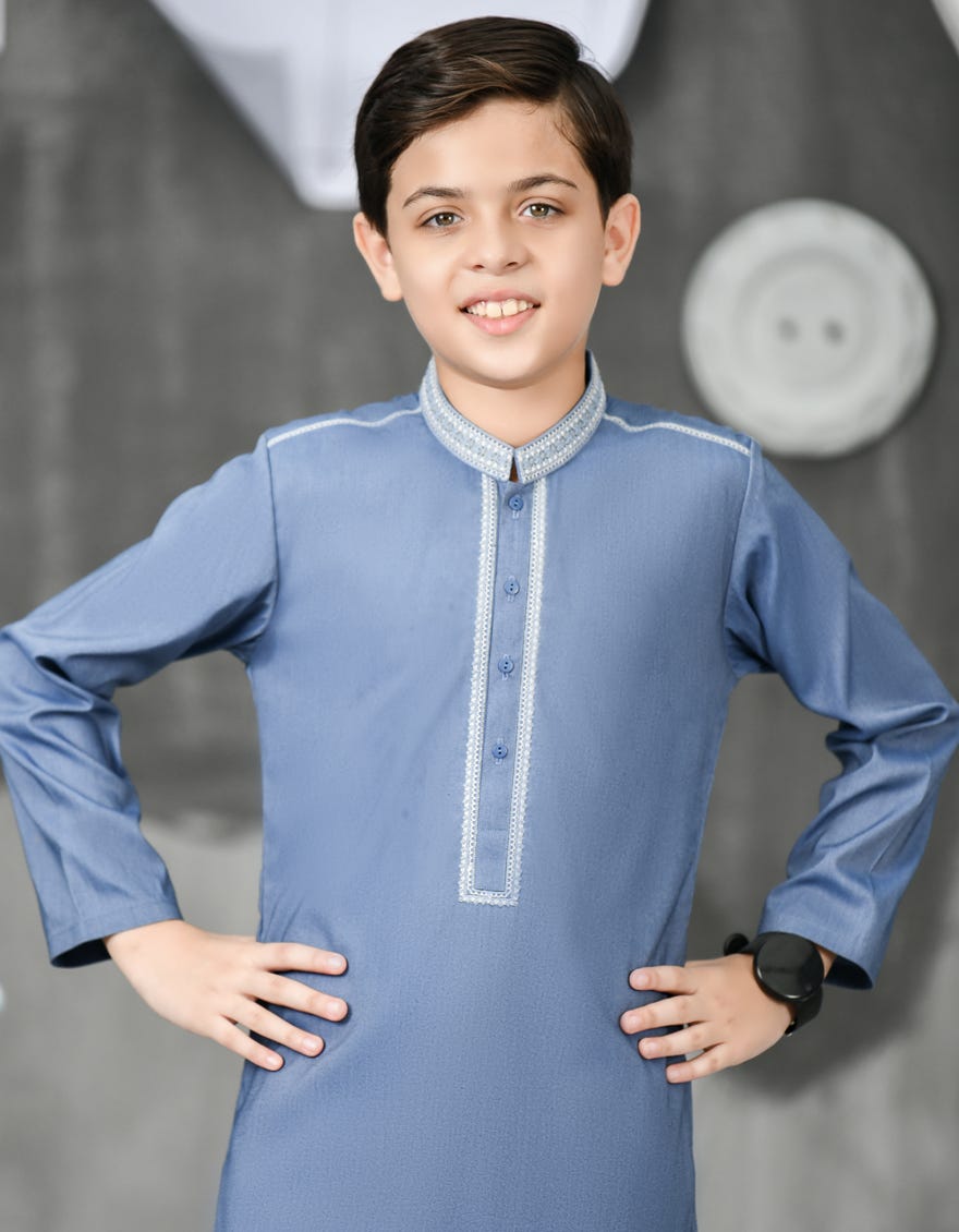 DENIM BLENDED KURTA PAJAMA | JCKP-S-38810