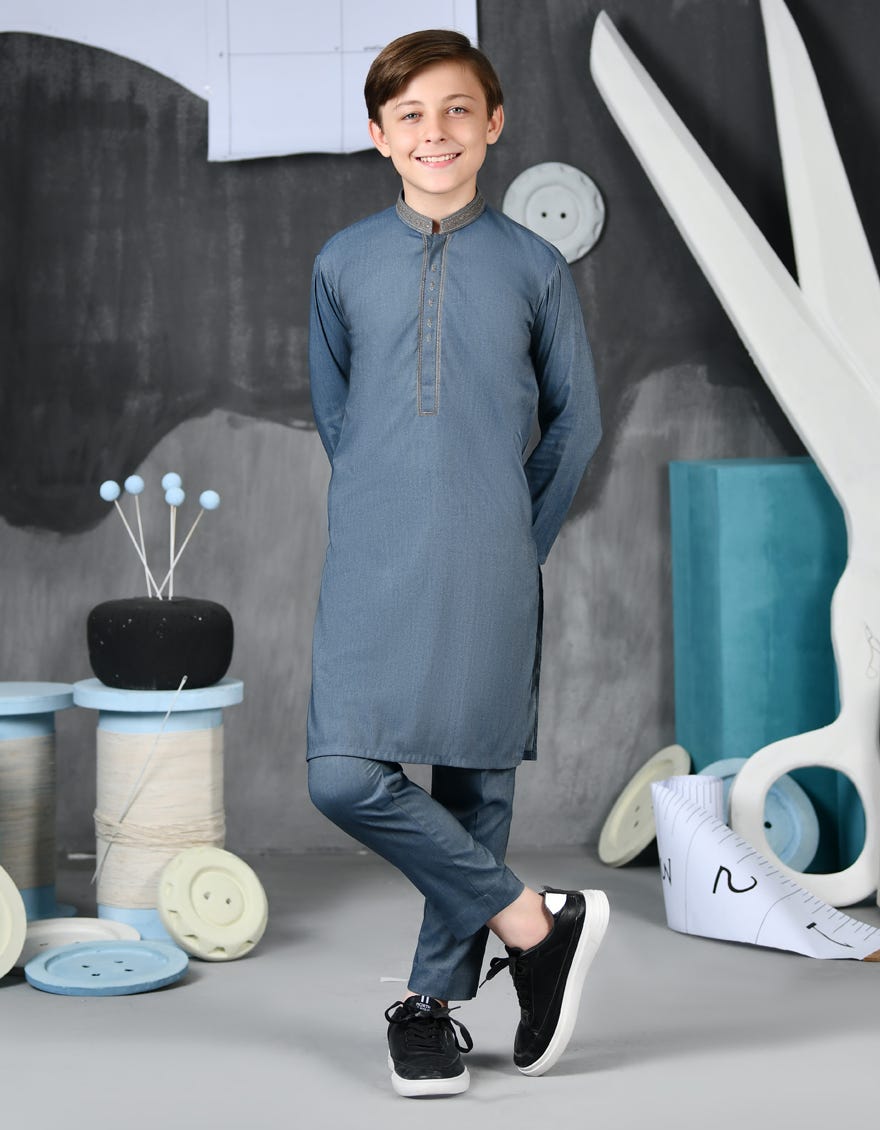 Denim Blended Kurta Pajama | Jckp-S-38818