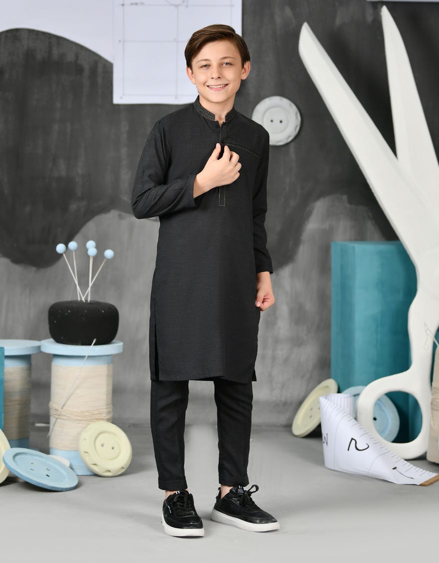 Charcoal Blended Kurta Pajama | Jckp-S-38819