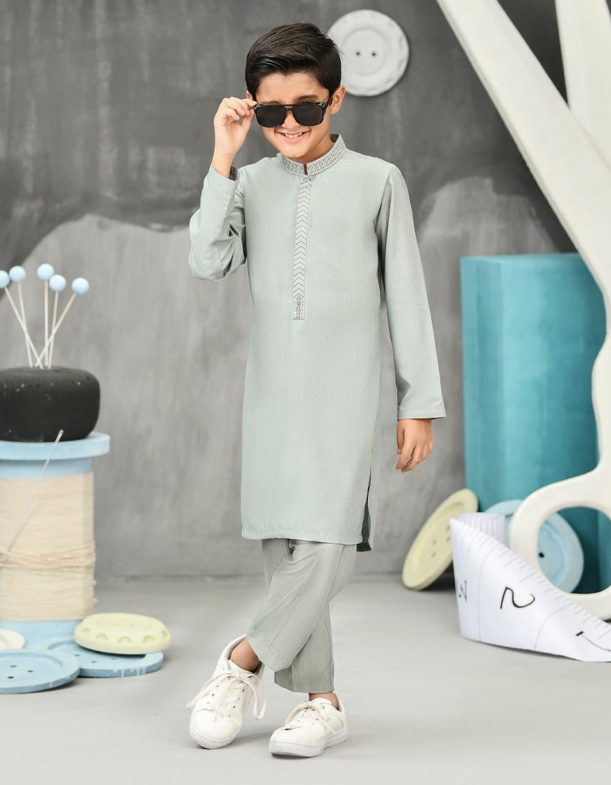 Pale Green Blended Kurta Pajama | Jckp-S-38821