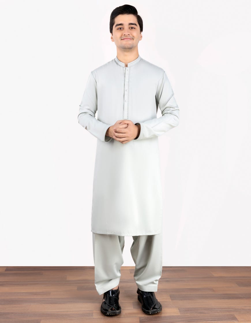 Light Mint Blended Teen Boy's Kameez Shalwar | Jtks-S-38832