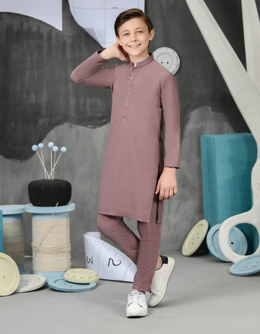 Mauve Blended Kurta Pajama | Jckp-A-38839