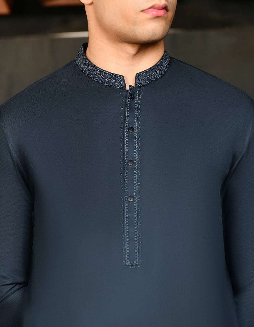 PEACOCK GREEN BLENDED KAMEEZ SHALWAR | JTKS-S-38843