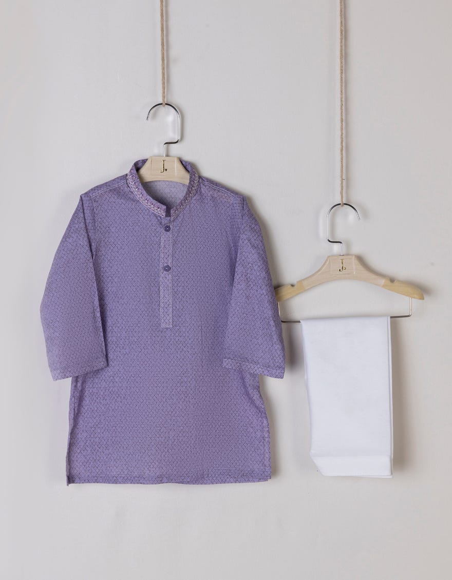 Lilac Cotton Kameez Shalwar | Jjiks-A-38857