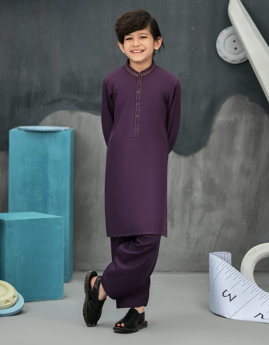 Purple Blended Kurta Pajama | Jckp-S-38871