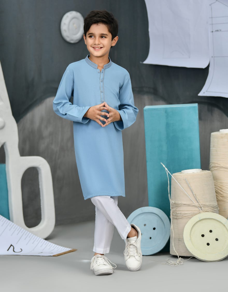 BLUE BLENDED KURTA | JCK-S-38878