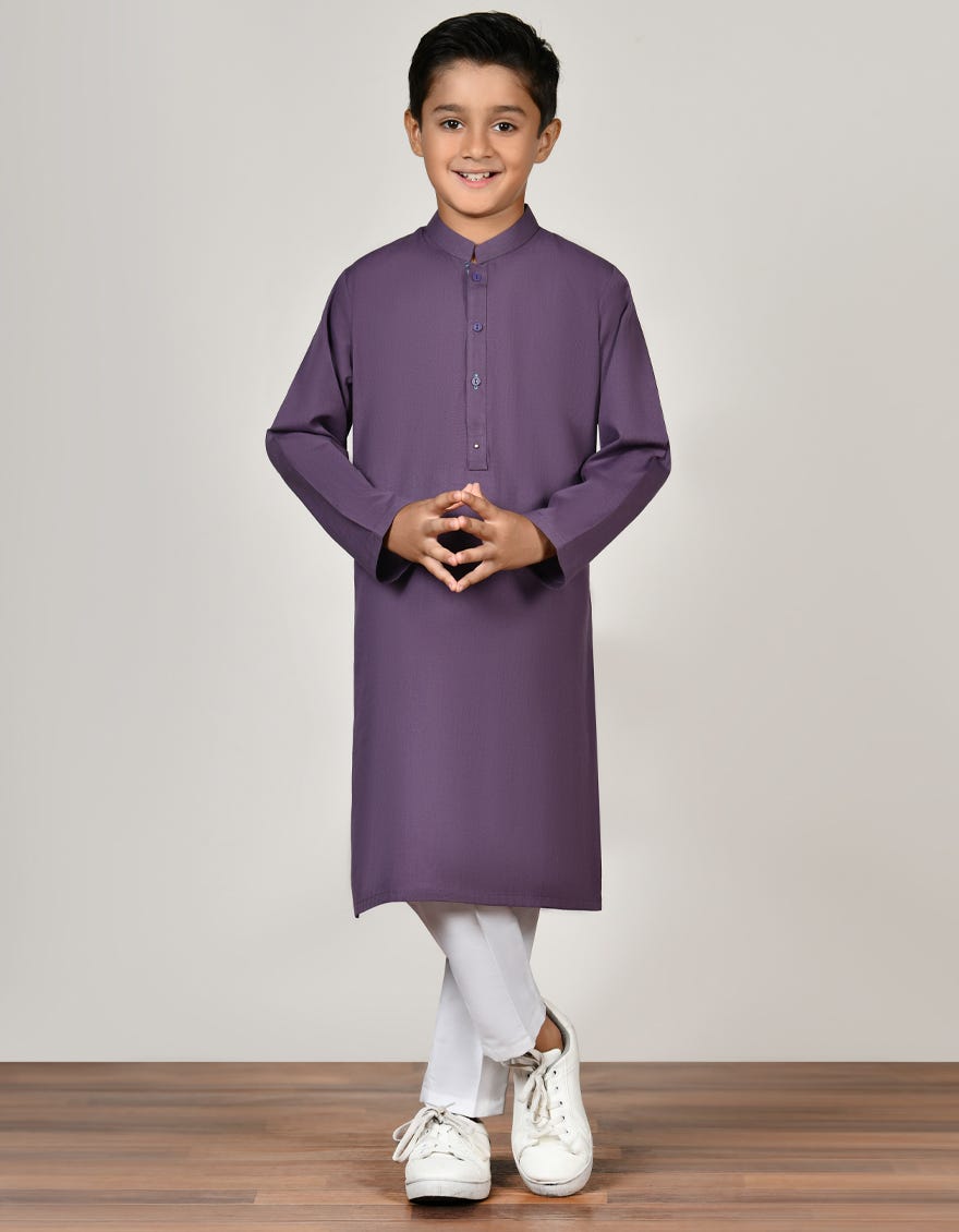 Violet Cotton Kid's Kurta | Jck-A-38888
