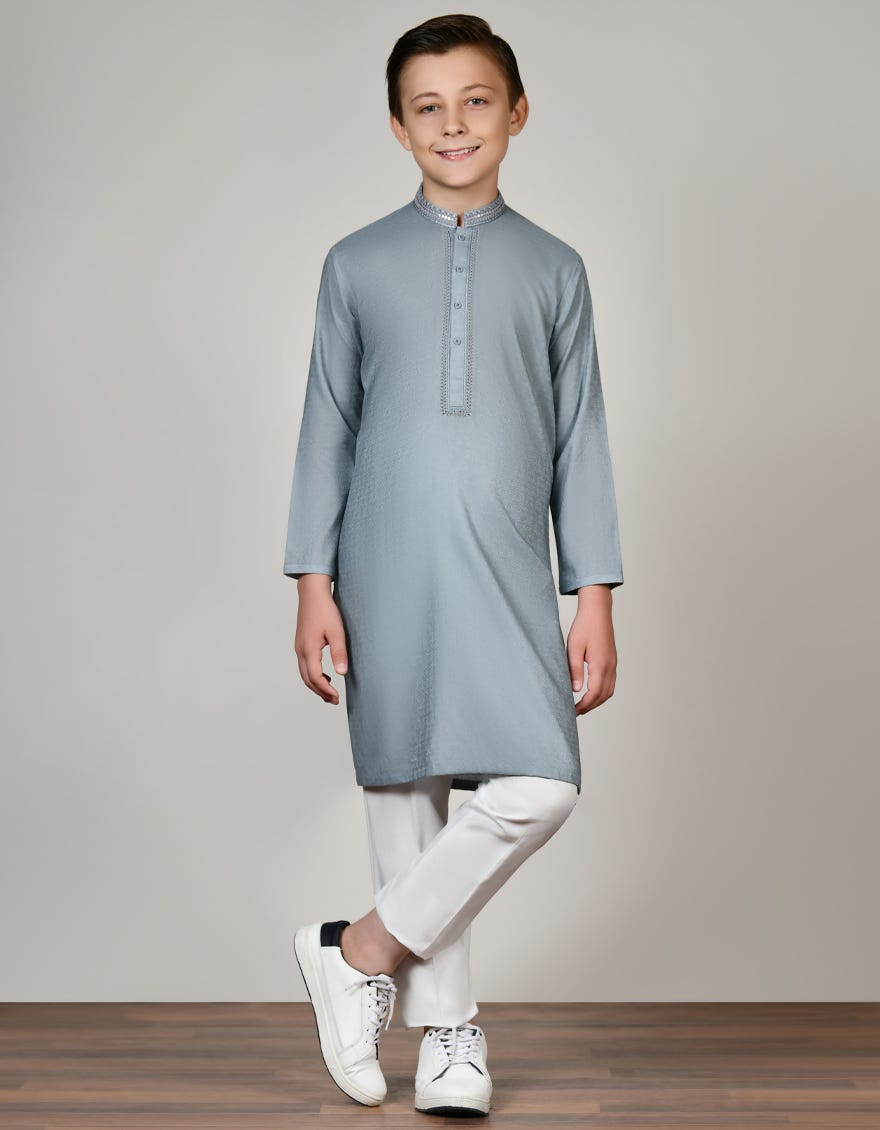 Green Kid's Kurta | Jck-S-38893