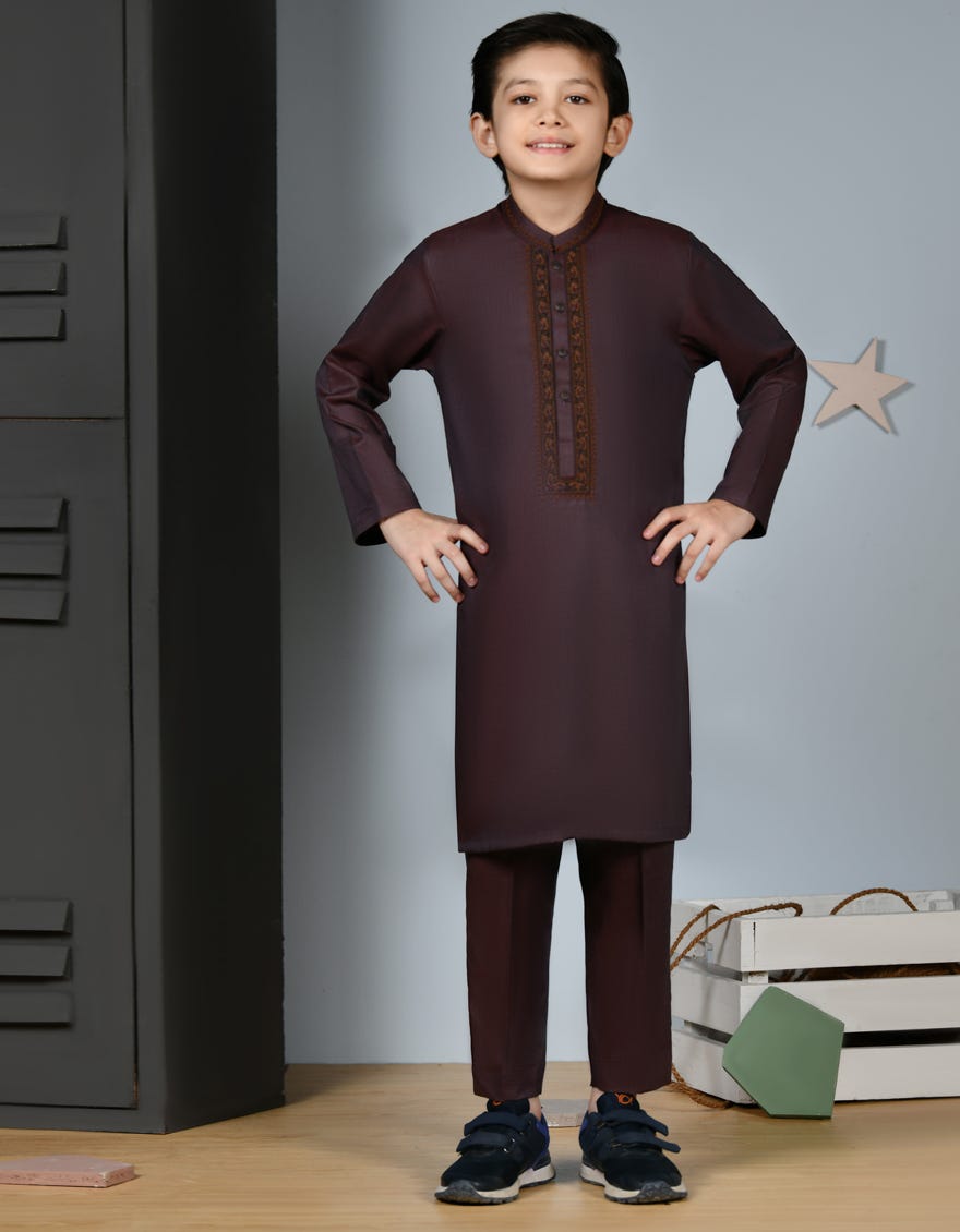 Brown Cotton Kurta Pajama | Jckp-A-38903