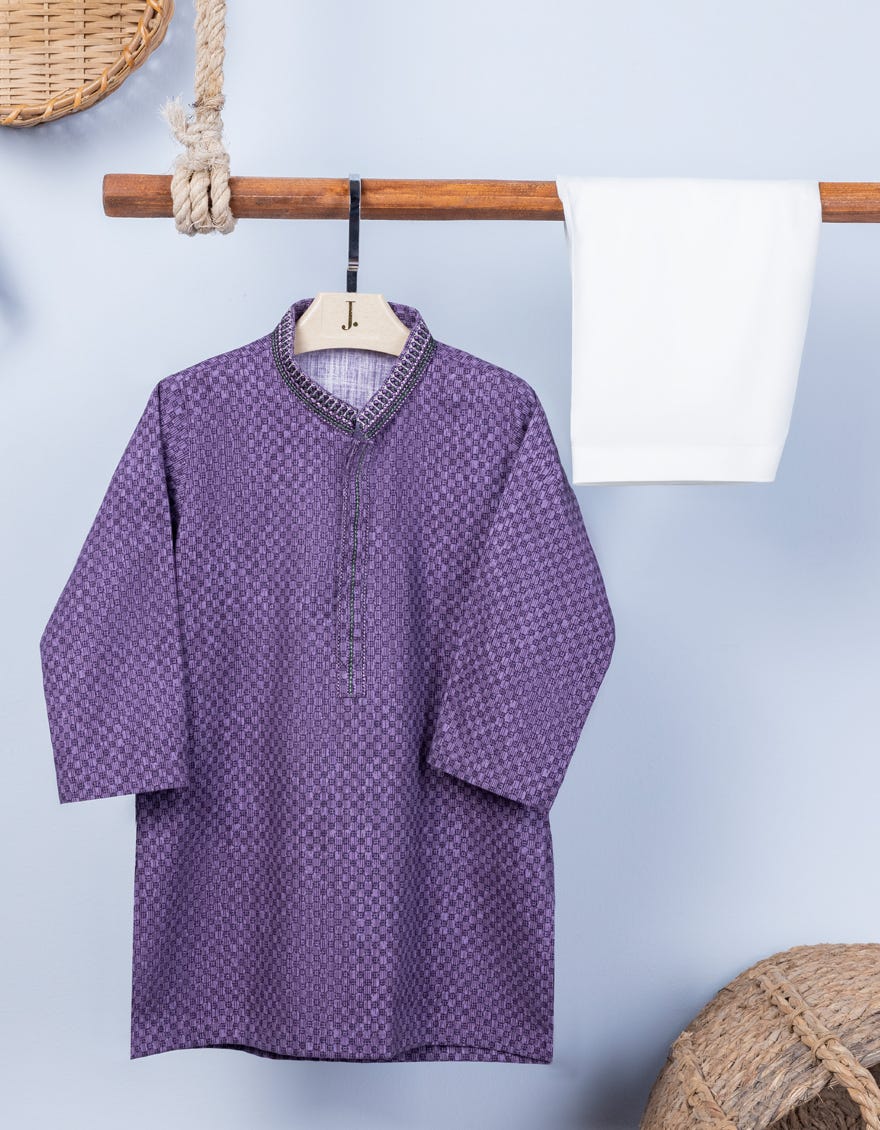 Mauve Slub Kameez Shalwar | Jjiks-A-38915