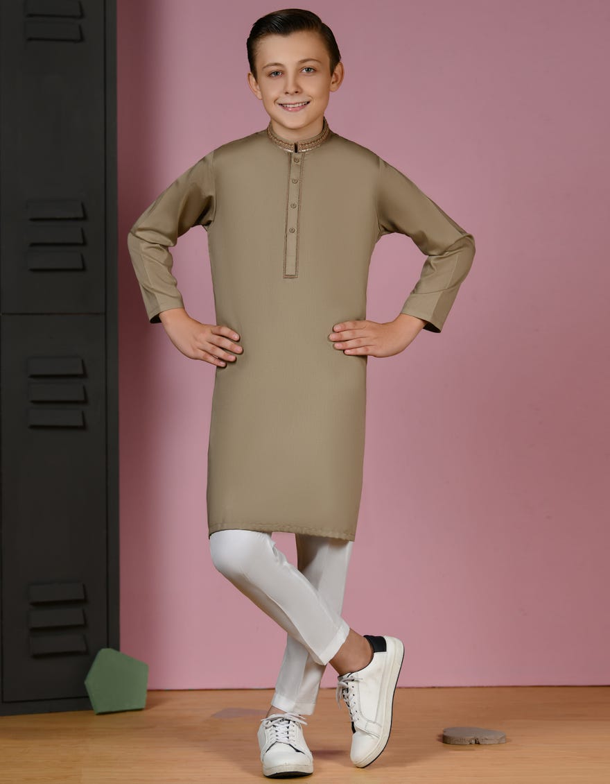 BEIGE COTTON KURTA | JCK-W-38924