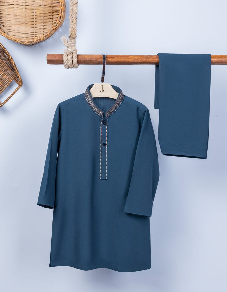 Kahi Green Blended Kameez Shalwar | Jjiks-A-38925