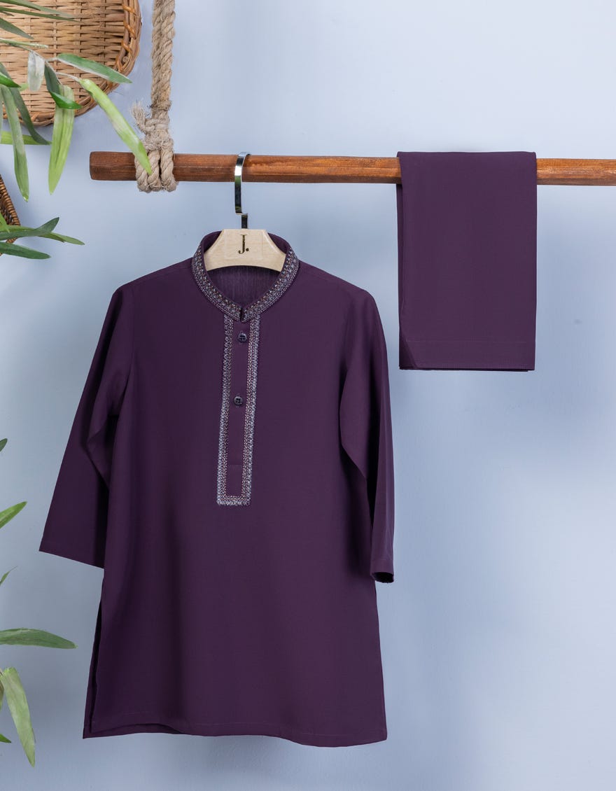 Dark Purple Blended Kameez Shalwar | Jjiks-A-38926