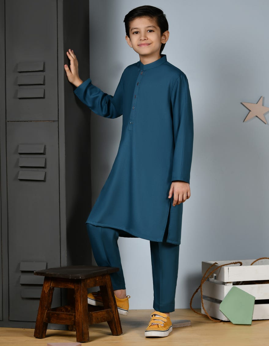 Sea Green Blended Kurta Pajama | Jckp-A-38934
