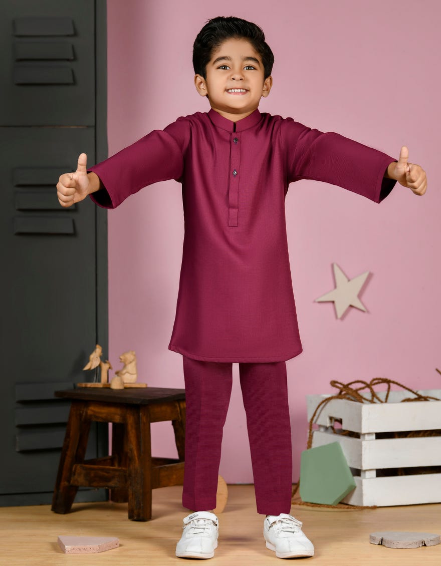 Burgundy Blended Kurta Pajama | Jckp-A-38937
