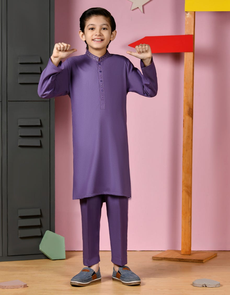 Light Purple Blended Kurta Pajama | Jckp-A-38944