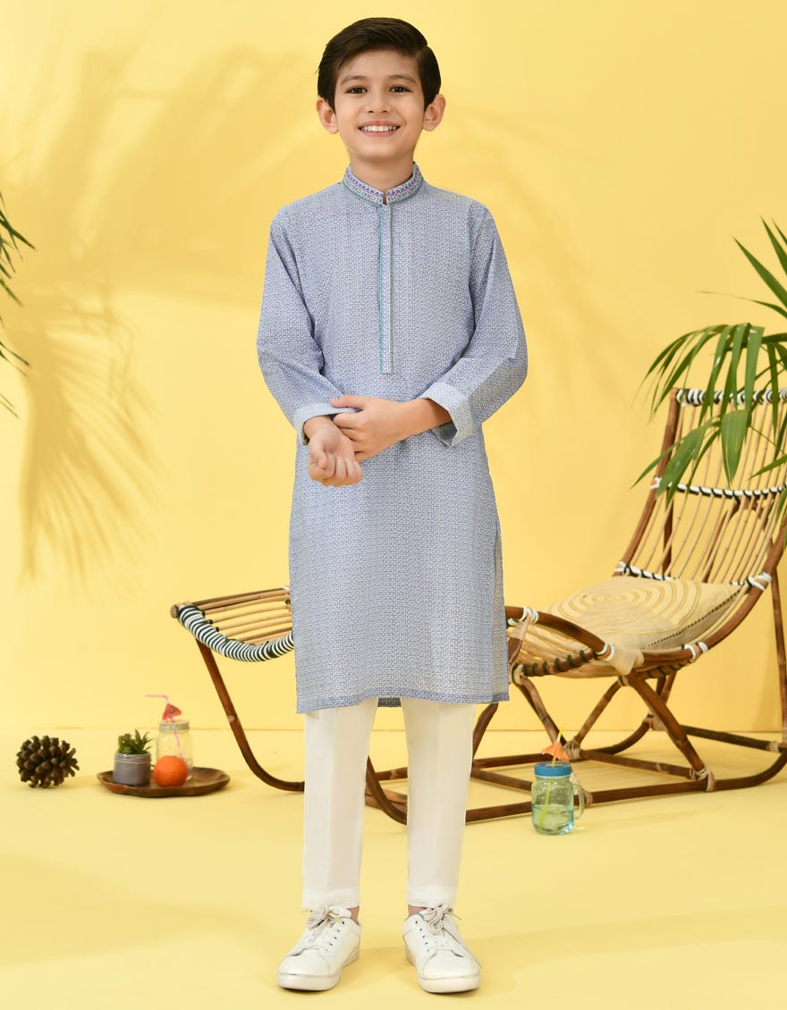 Purple Cotton Kid's Kurta | Jck-S-38954