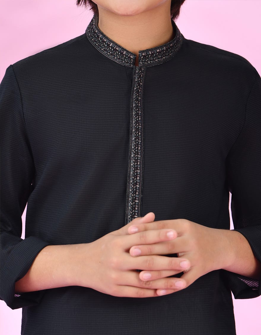 NAVY BLUE BLENDED KURTA | JCK-S-38978
