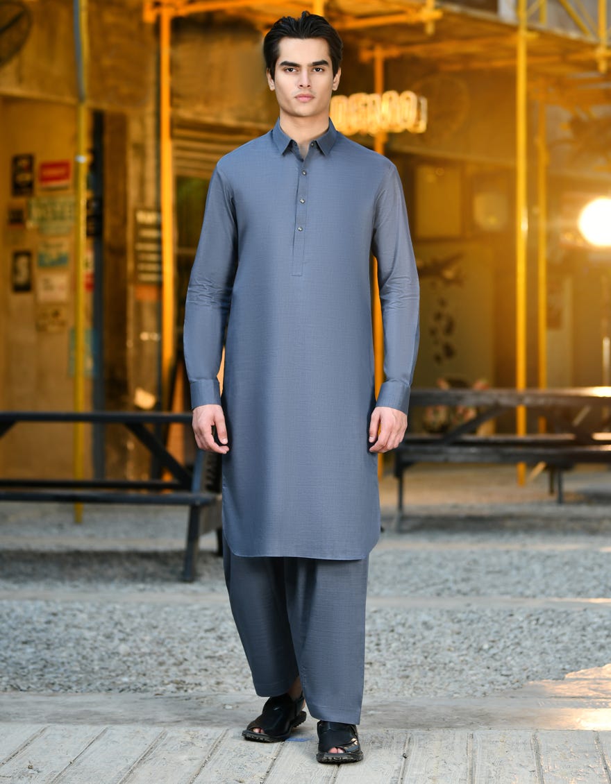 Grey Cvc Teen Boy's Kameez Shalwar | Jtks-S-38981