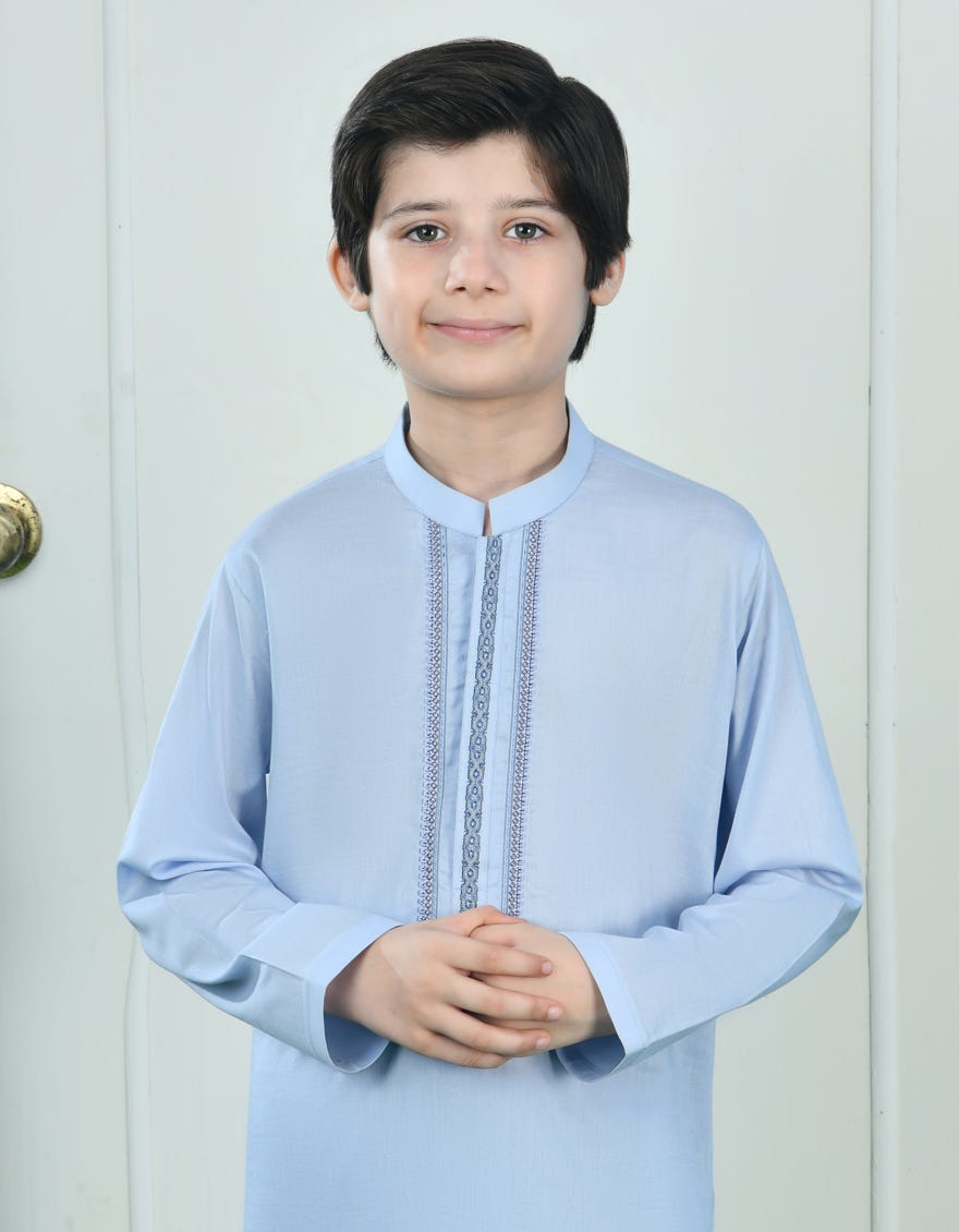 ICE BLUE COTTON KAMEEZ SHALWAR | JCKS-A-38985