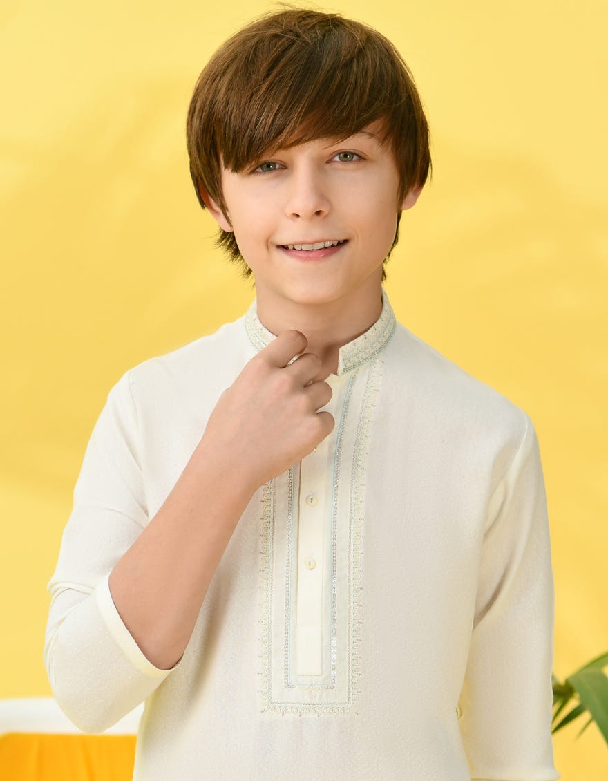 OFF WHITE BLENDED KAMEEZ SHALWAR | JCKS-A-38990