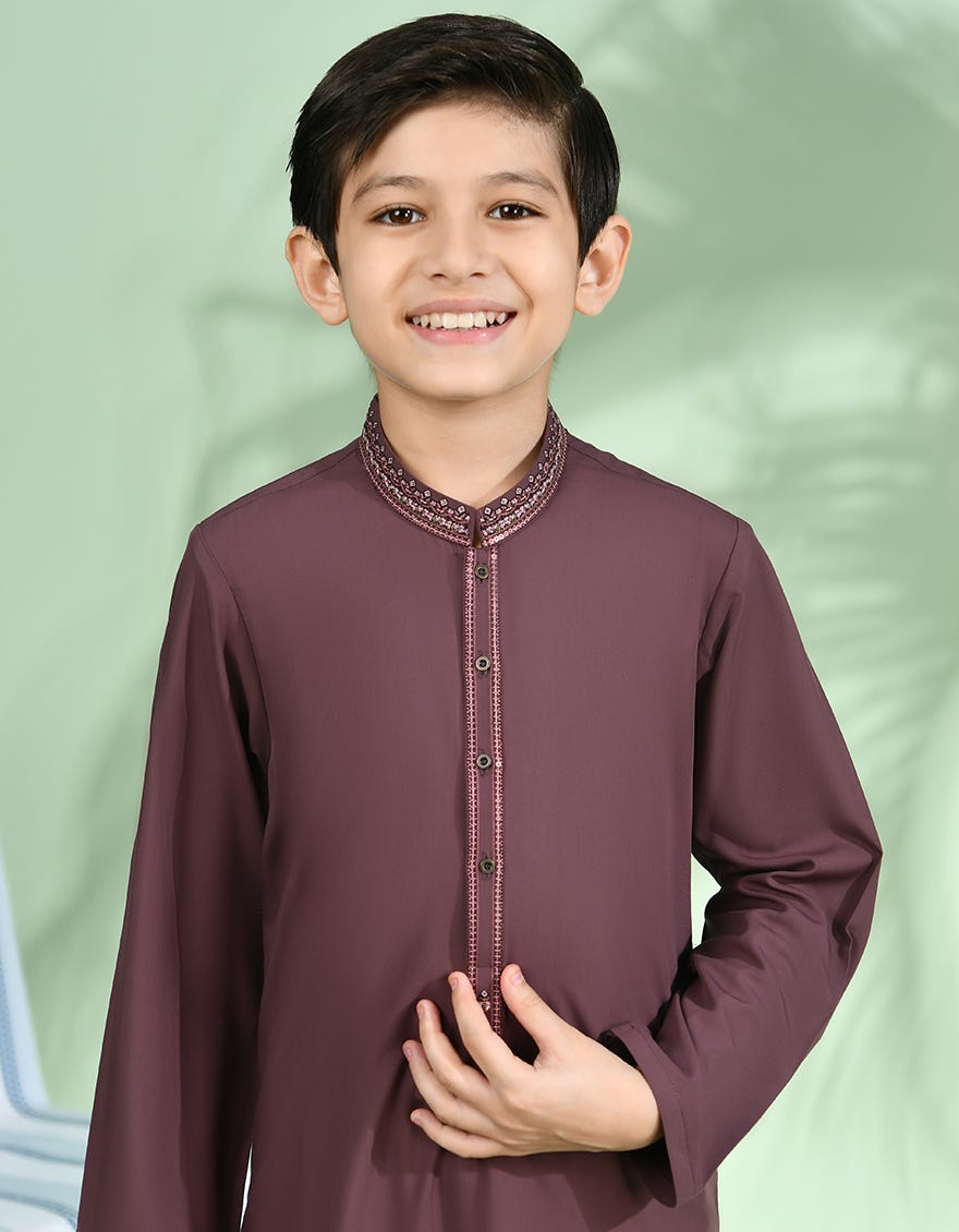 LIVER BROWN BLENDED KURTA PAJAMA | JCKP-S-39001