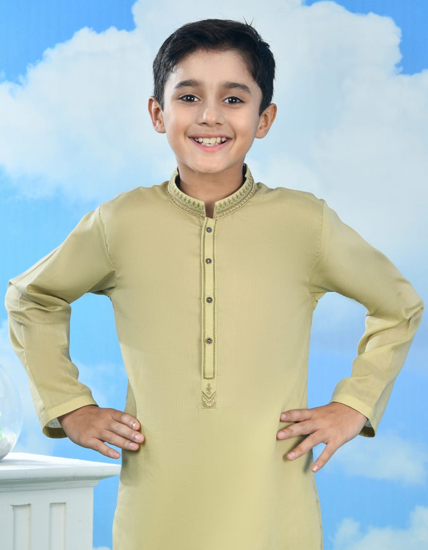 BEIGE CVC KURTA | JCK-S-39007