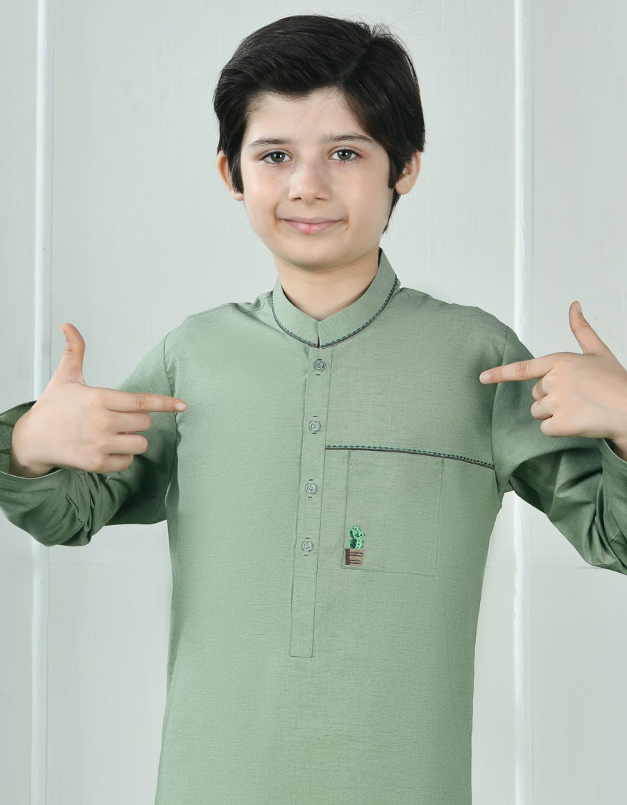 LIGHT GREEN BLENDED KURTA | JCK-S-39008