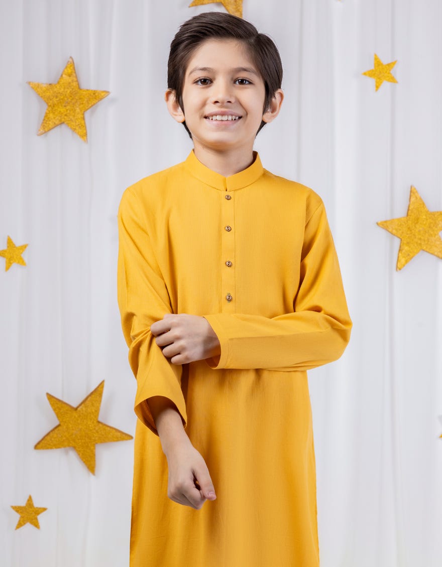 YELLOW COTTON KURTA | JCK-S-39014
