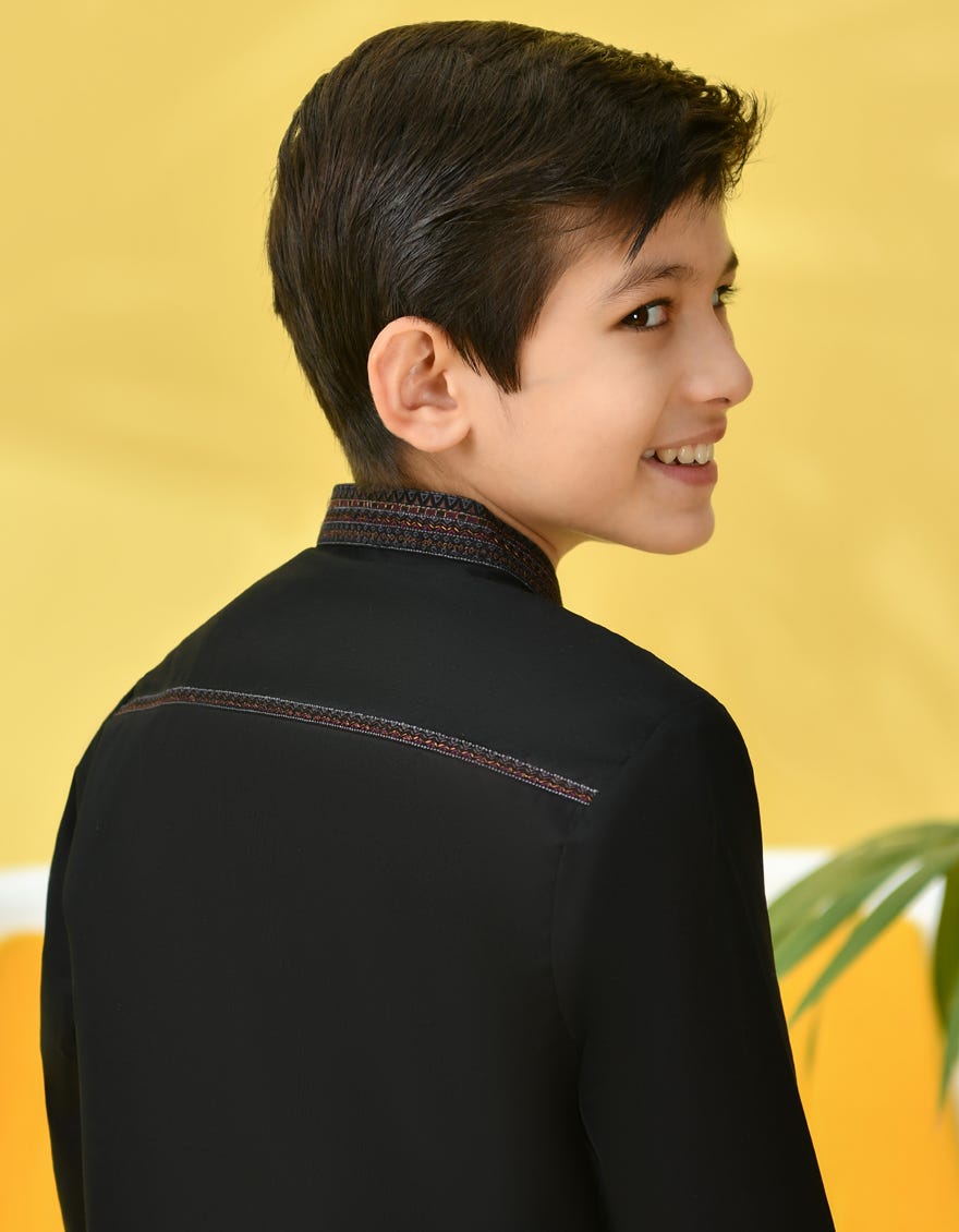 BLACK COTTON KAMEEZ SHALWAR | JCKS-S-39022
