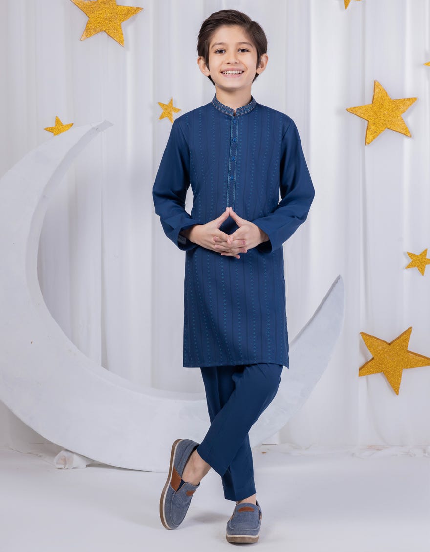 Blue Blended Kurta Pajama | Jckp-S-39028