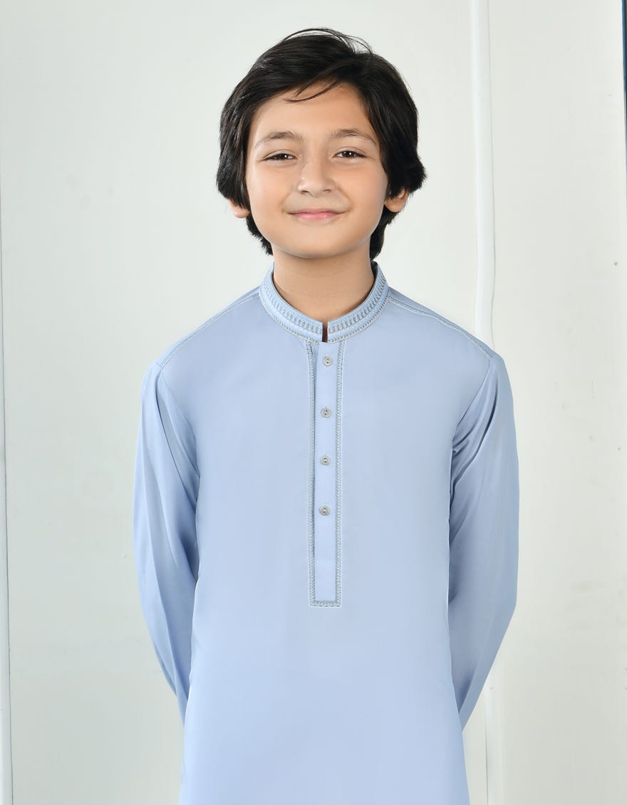 ICE BLUE KURTA PAJAMA | JCKP-A-39030