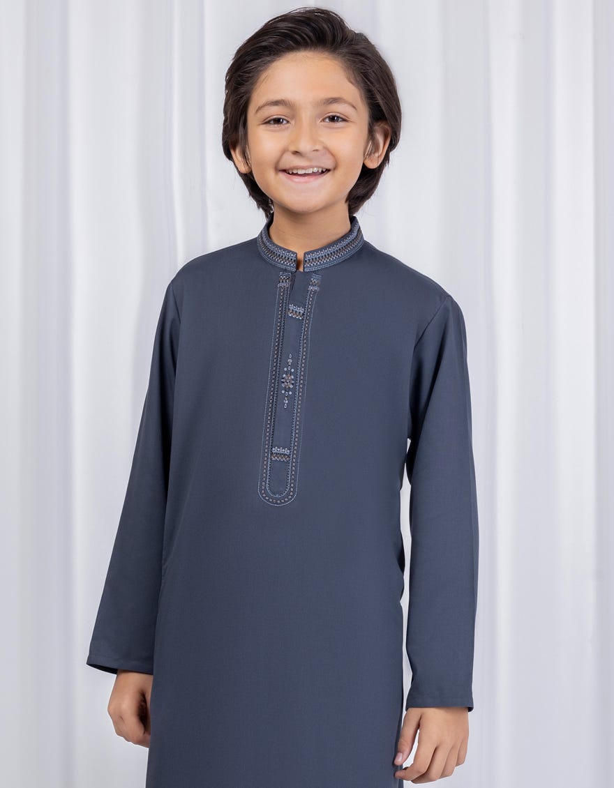 DARK GREY BLENDED KURTA PAJAMA | JCKP-A-39033