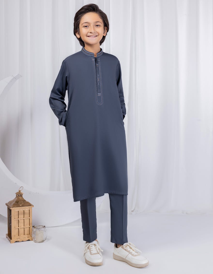 Dark Grey Blended Kurta Pajama | Jckp-A-39033