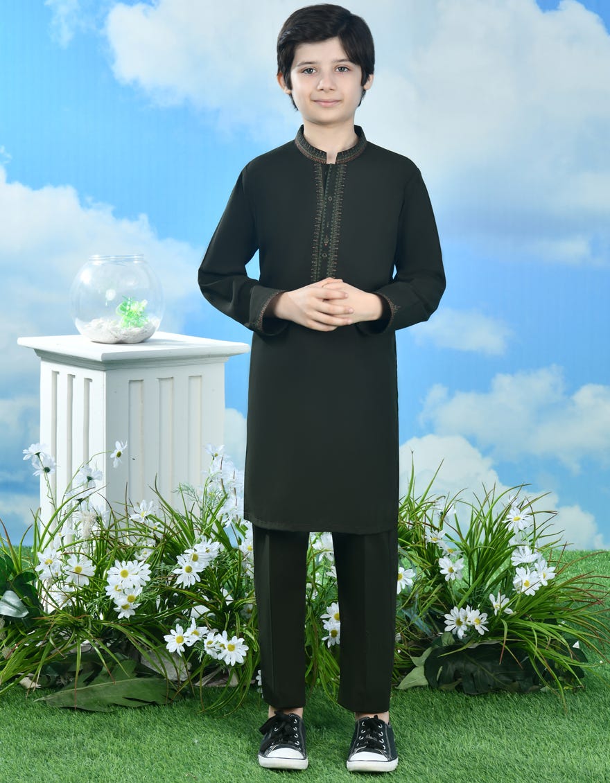 Kahi Green Blended Kurta Pajama | Jckp-S-39036