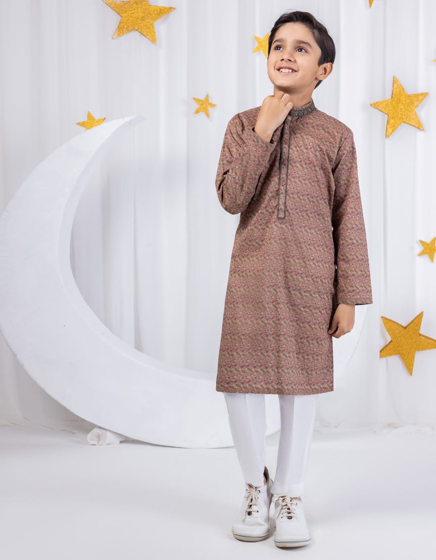 Brown Kid's Kurta | Jck-S-39042