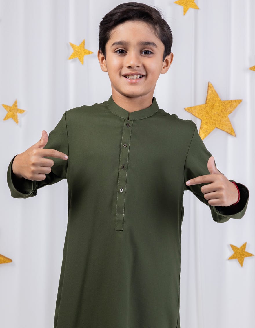 GREEN BLENDED KURTA PAJAMA | JCKP-S-39045