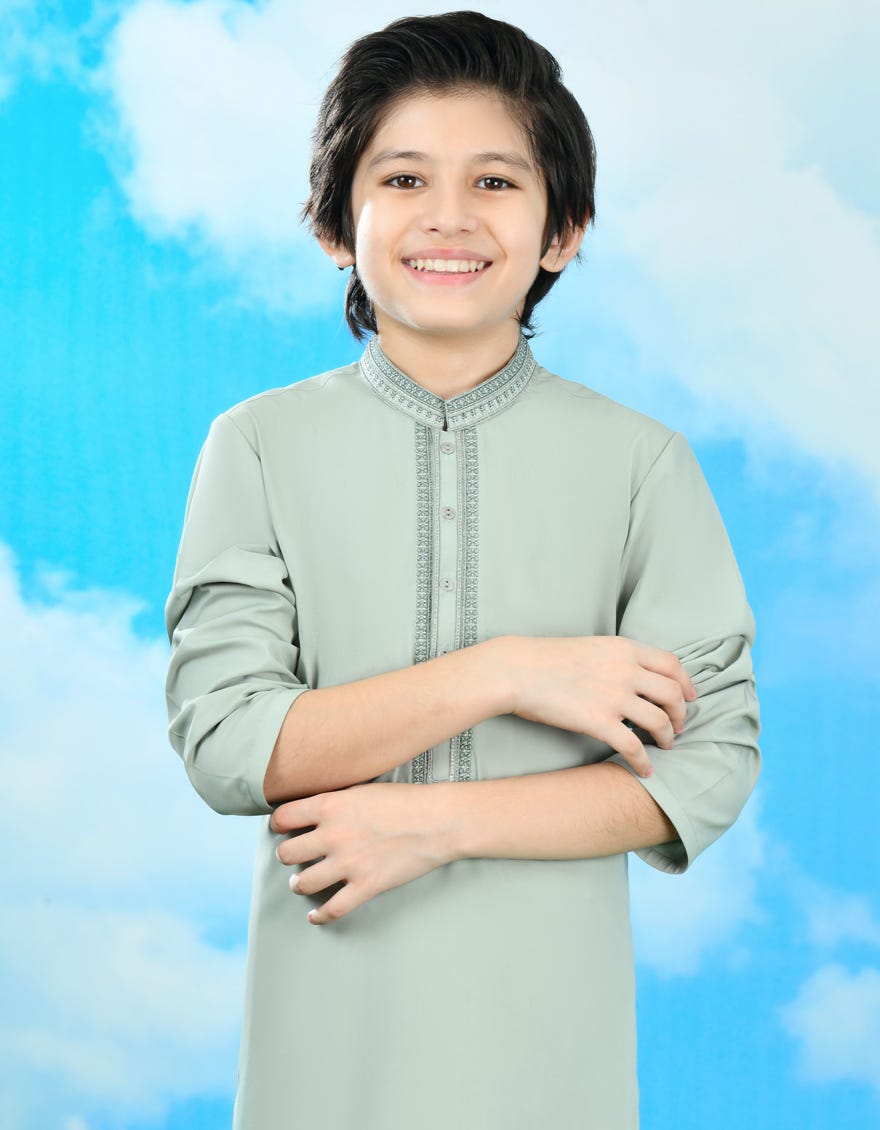 JADE GREEN BLENDED KAMEEZ SHALWAR | JCKS-A-39053