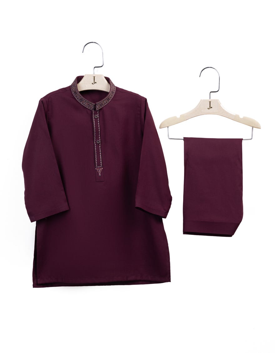 Maroon Blended Kameez Shalwar | Jjiks-A-39060