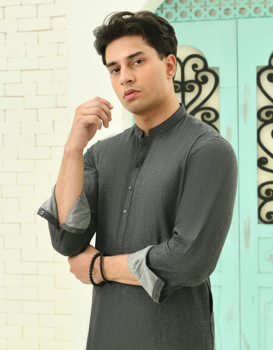 BLACK COTTON KURTA | JTK-A-39063