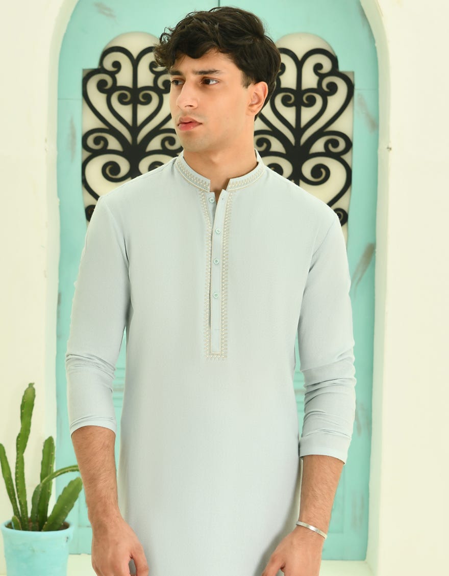LIGHT GREEN BLENDED KAMEEZ SHALWAR | JTKS-A-39068