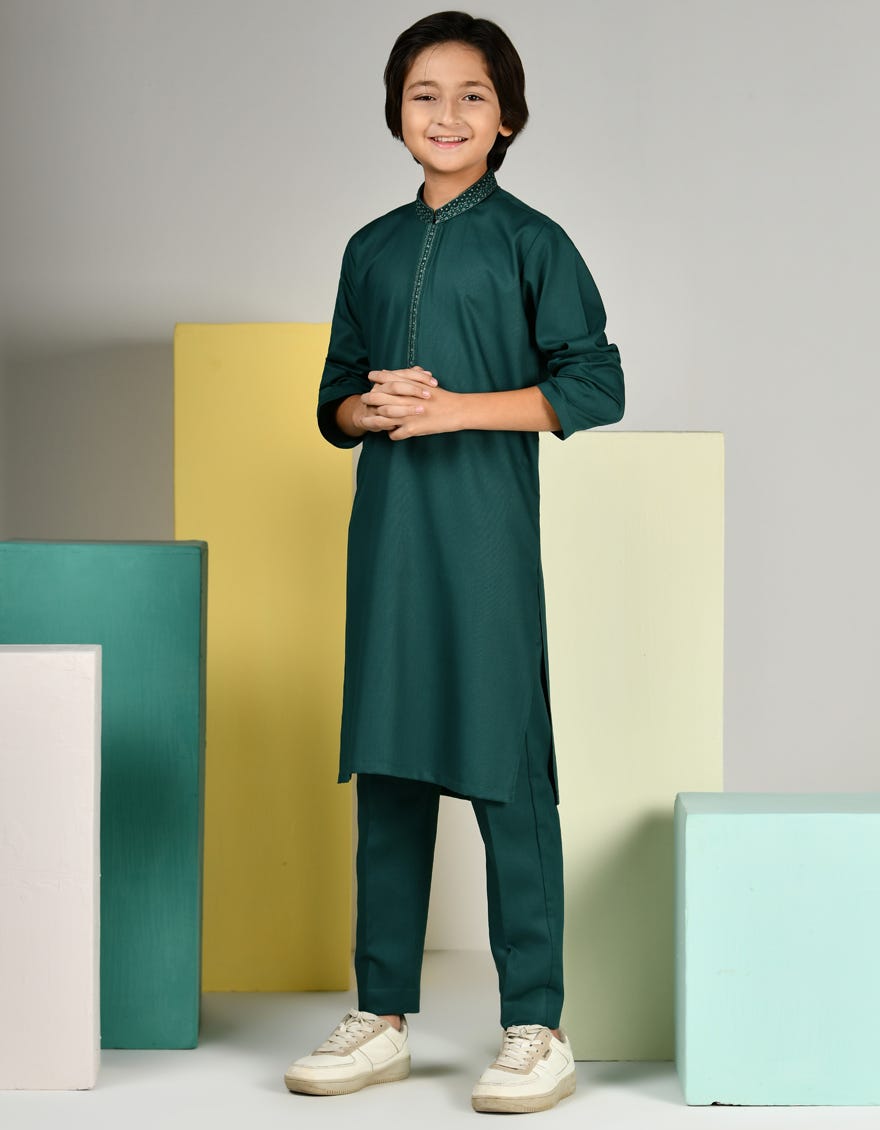 Green Blended Kurta Pajama | Jckp-A-39129