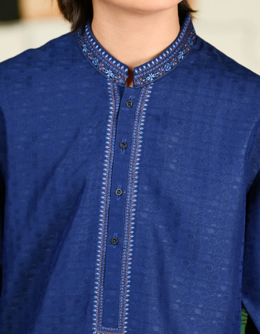 BLUE BLENDED BOYS KURTA | JCK-A-39176