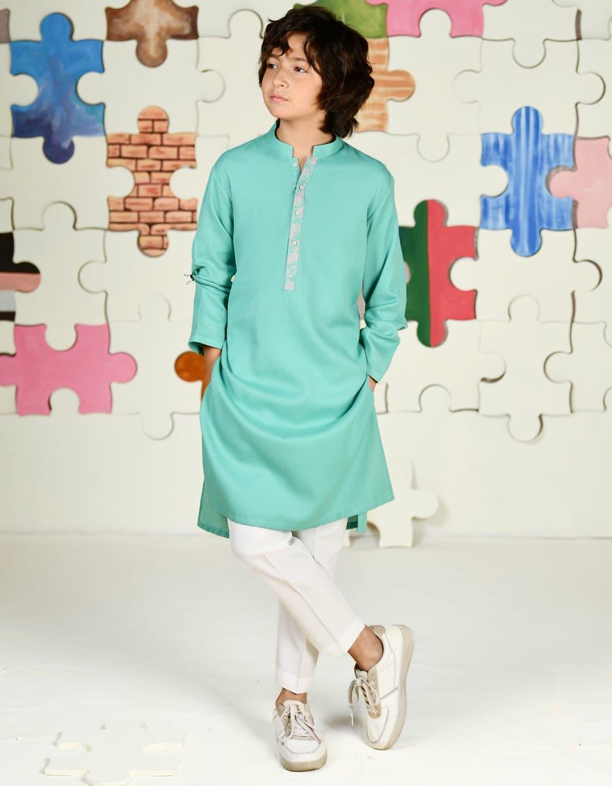 LIGHT GREEN COTTON KURTA | JCK-A-39178