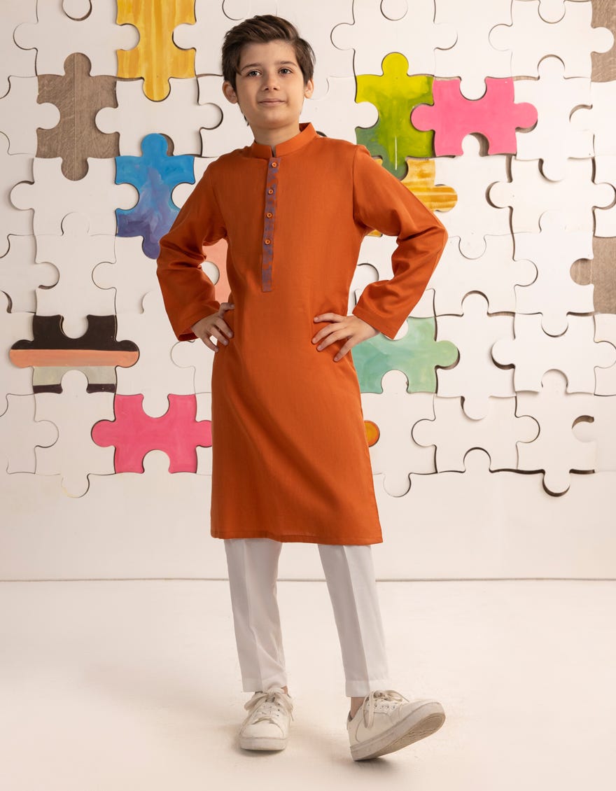ORANGE COTTON KURTA | JCK-A-39179