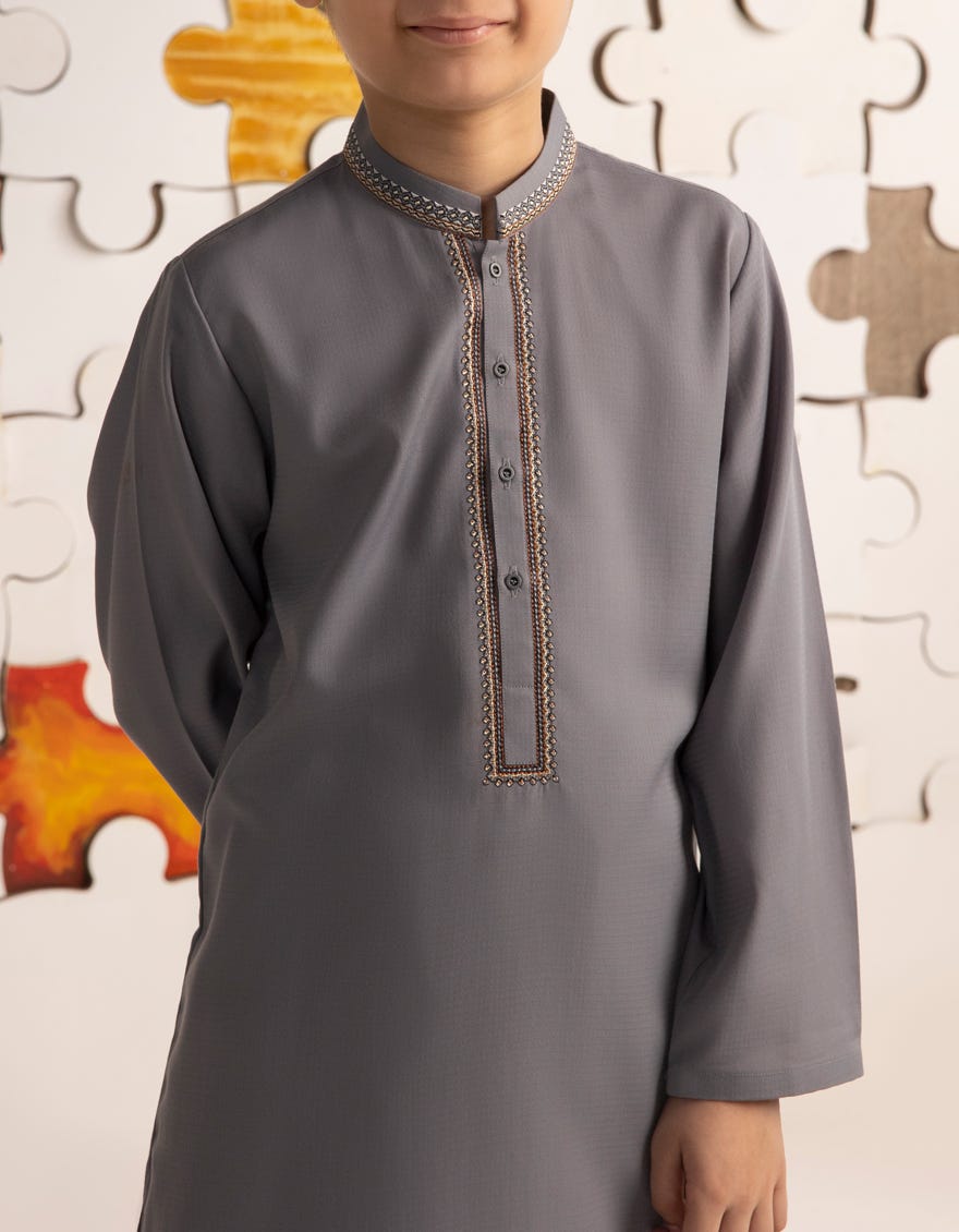 GREY BLENDED KURTA PAJAMA | JCKP-A-39181